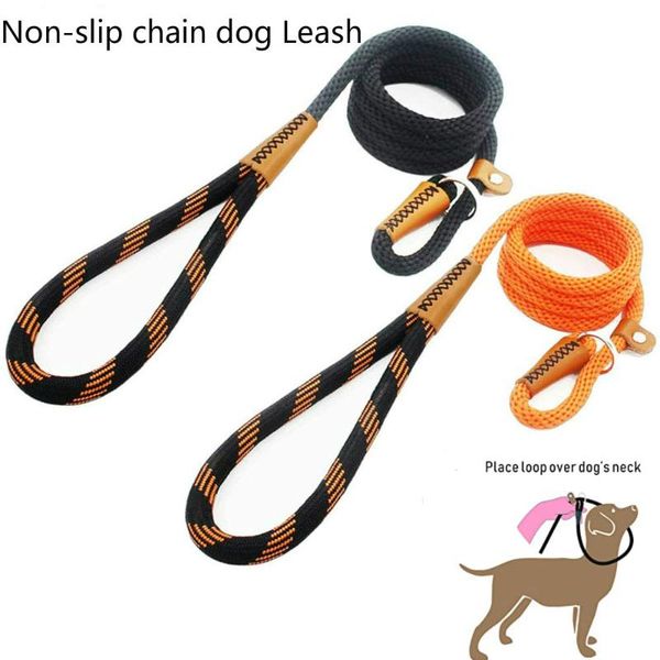 

extremely durable slip dog rope training leash with comfortable padded handle and threads lead for medium large dogs collars & leashes