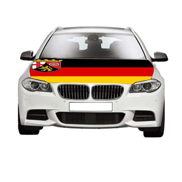 

rheinland pfalz state flags car hood cover 3.3x5ft 100%polyester,engine elastic fabrics can be washed, car bonnet banner