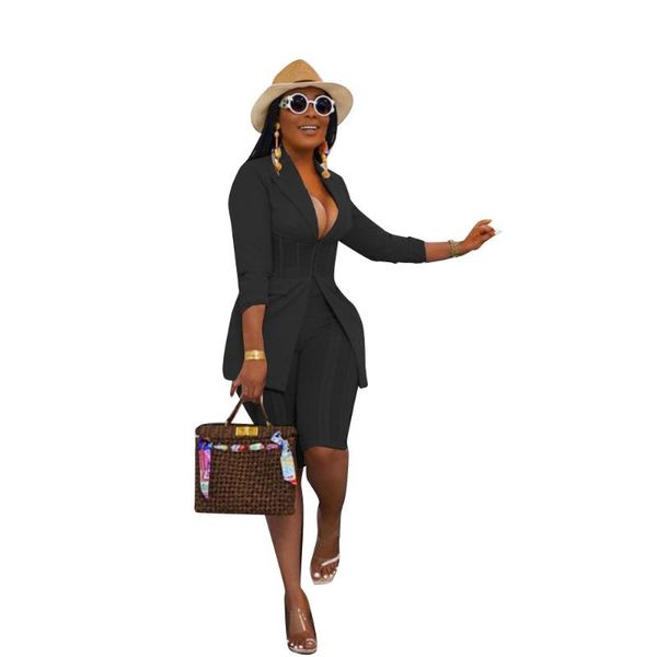

women's tracksuits casual two piece set corset suit coat pencil pants business office lady outfits streetwear lounge matching sets, Gray