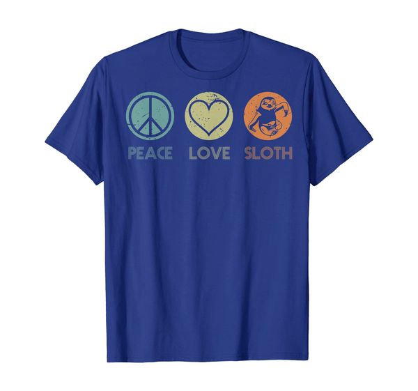 

retro vintage peace love sloth tshirt funny sloth lover gift, White;black