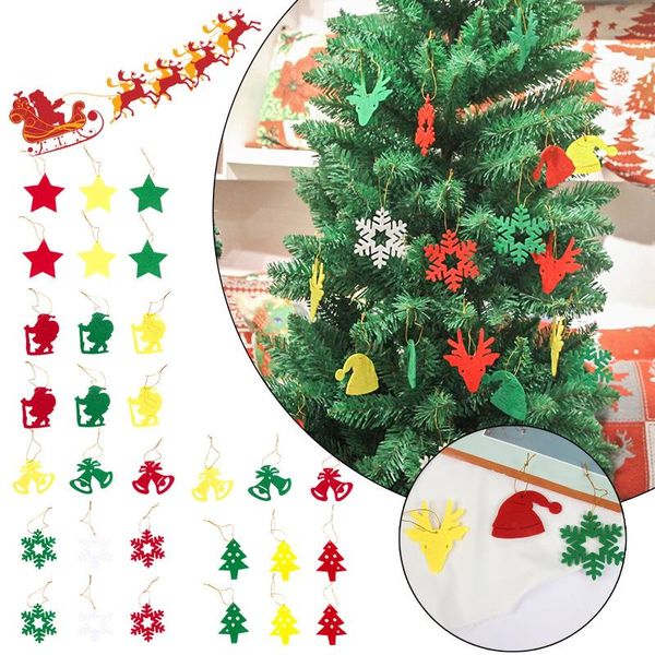

christmas decorations xmas pendant pentagram old man bell tree snowflake package home hanging