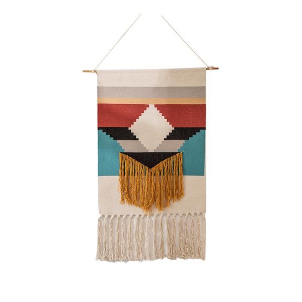 

tapestries handcrafts nordic tapestry ins hand-woven wall decoration hanging cloth cotton linen ornaments hangers boho decor