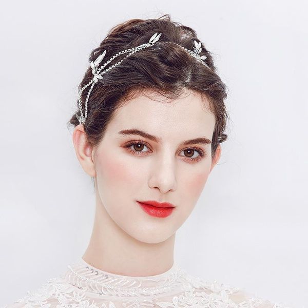 

hair clips & barrettes creative wave rhinestone bridal wedding simple elegant atmospheric hairband headdress, Golden;silver
