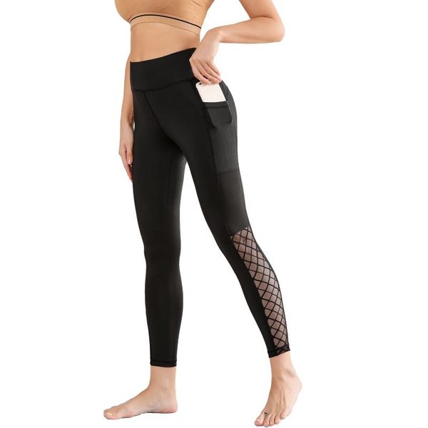 

design mesh women yoga leggings gym pants girl sport fitness female workout energy elastic black outfits, White;red