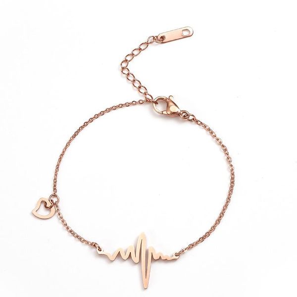 

other bracelets titanium steel bracelets, sweet ecg bracelet, lovers bracelet, anti - allergy rose gold bracelet, Golden;silver
