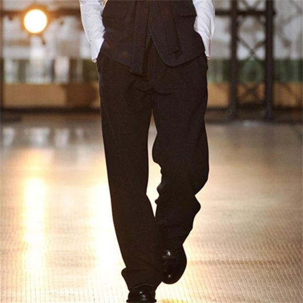 

men's pants trousers, cashmere woolen cloth, winter products, thickened straight, european and american loose young casual, Black