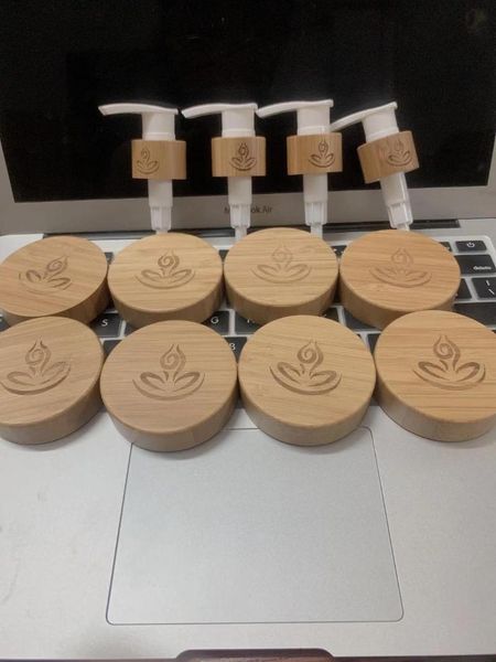 

storage bottles & jars 100pcs*50g white pp plastic jar with bamboo cap engrave logo frosted clear pumps lotion bottle