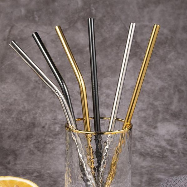 

drinking straws reusable metal 4pcs 304 stainless steel sturdy bent straight drinks straw