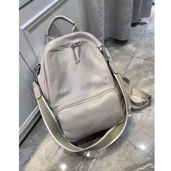 

genuine leather backpack large capacity real shoulder bag casual cow