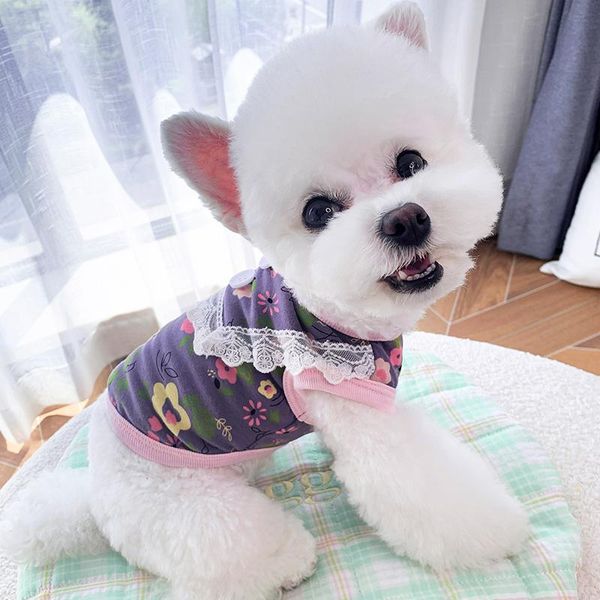 

dog apparel lace print vest pet summer thin sheena ribo matte small than bear cat clothes cute