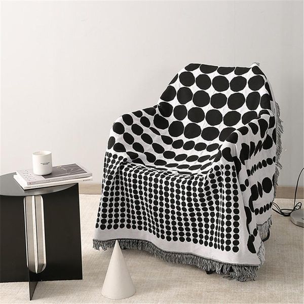 

black white series sofa bed throw blanket knitted nordic style chair towel cover travel plaid bedding tapestry bedspread blankets