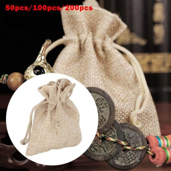 

gift wrap linen bag jute sack jewelry pouch drawstring wedding storage pack