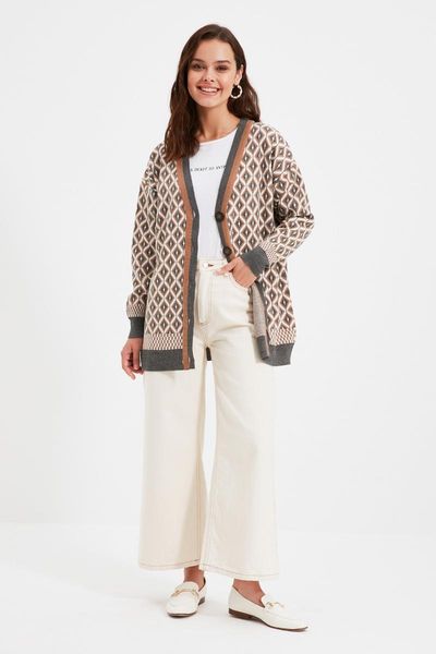

women's jackets trendyol knitwear cardigan tctaw22th0013, Black;brown