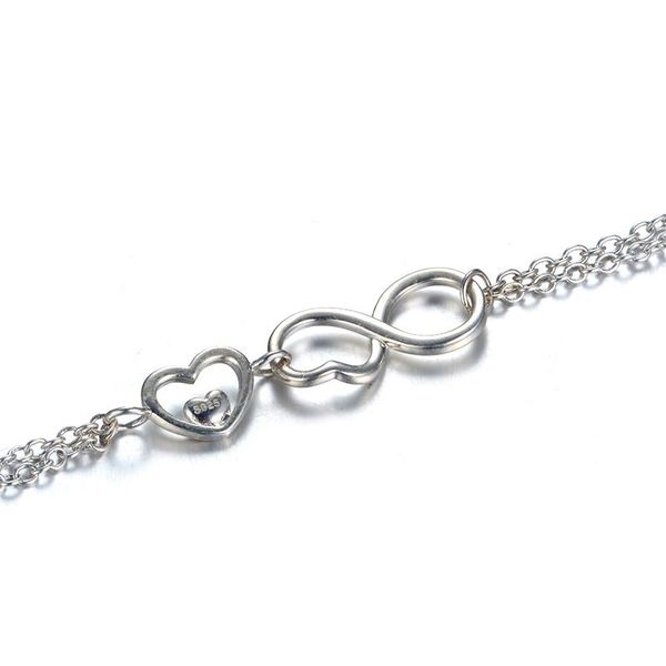 

link, chain 2021 ethnic 925 silver charm bracelet women bowknot dainty thin bow heart jewelry female girl cute pulseira, Black