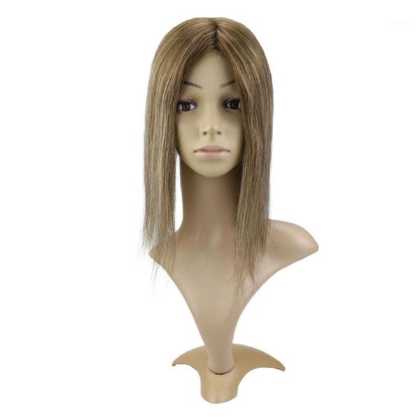 

moresoo hair er 100% real remy human ers toupee women 10-18 inches balayage color #4/27/41, Black;brown