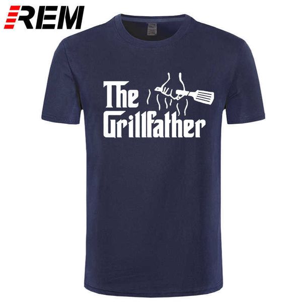 Herrenmode The Grillfather Grey Funny BBQ Grill Chef T-Shirt Baumwolle Kurzarm T-Shirt 210629