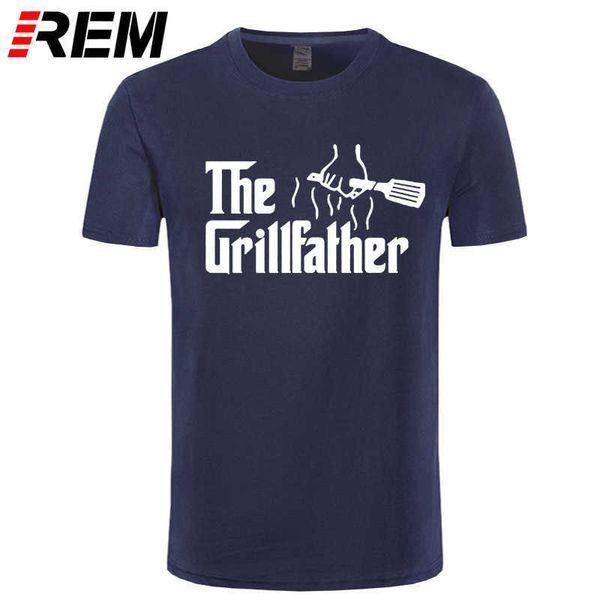 

men's fashion the grillfather grey funny bbq grill chef tee shirt cotton short sleeve t-shirt 210629, White;black
