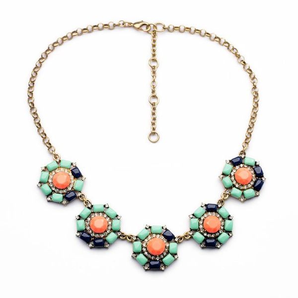 

pendant necklaces bulk price the most extravagant elegant resin popcoin chain flower shiny gold color necklace, Silver