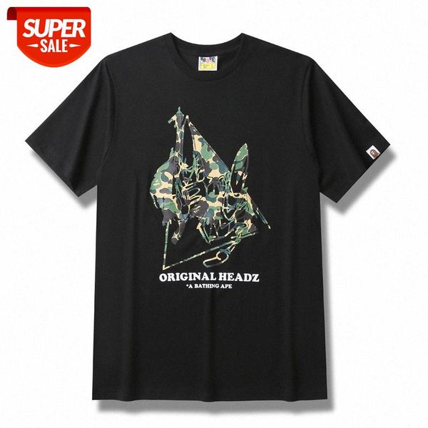 

brand ape-man head joint collarless anime loose cotton blue casual basement shirt #vz9q, White;black