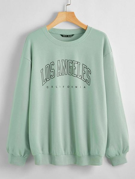 

los angeles graphic long sleeve pullover 06ab#, White;black