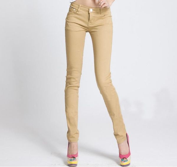 

-selling female fashion stretch jeans, women cotton casual zipper 21 colors, sizes 27-21 women's jeans, Blue