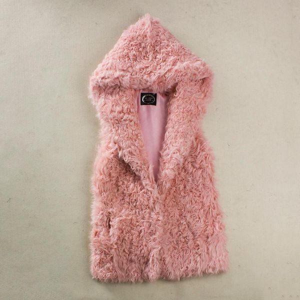 

women's fur & faux vests from natural real vest women short coat of lamb a small hooded large pieces jazzevar, Black