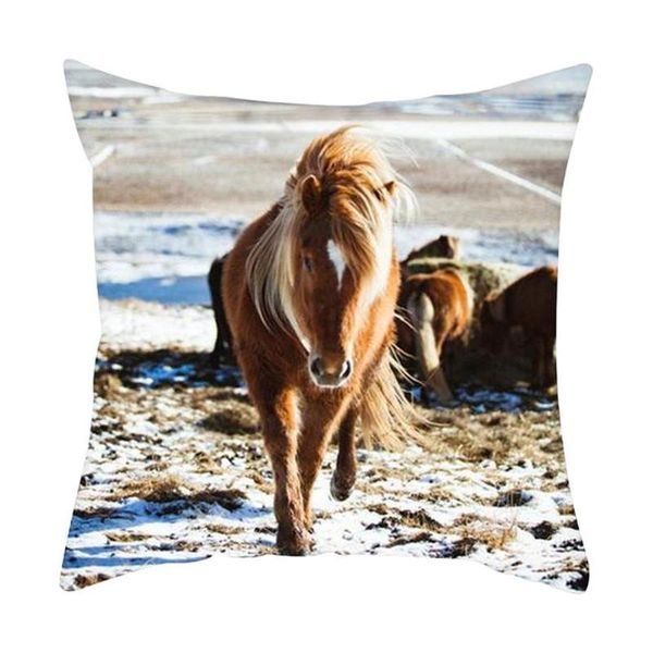 

pillow case home decorative horse pattern printing sofa car living room polyester soft cushion cover decoration gifts