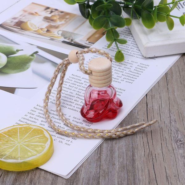 

car air freshener rose shape essential oils perfume bottle empty hanging l9bc