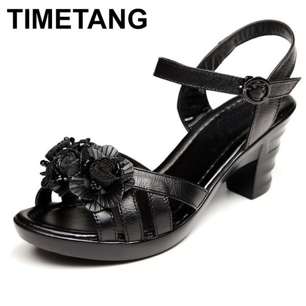 

dress shoes timetang women sandals 2021 summer open toe platform thick heel high-heeled black women's