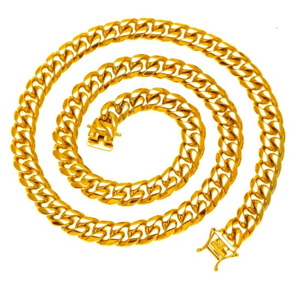 

8mm/10mm/12mm/14mm stainless steel curb cuban link chain punk heavy gold silver color plated necklace for men 30inch chains