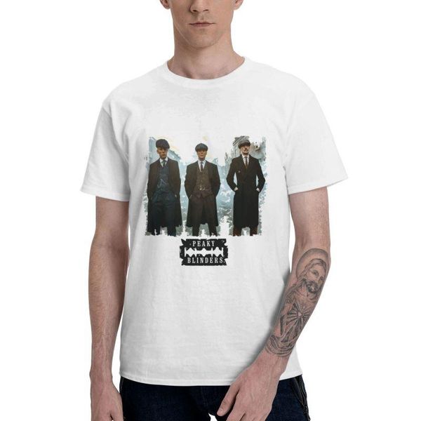 

men's t-shirts harajuku peaky blinders movie film men fashion t shirt short sleeve the shelby brothers tshirts 100% cotton tee, White;black