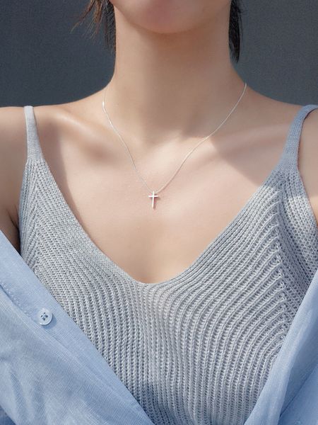 

jewelry beautiful attractive simple personality with cross legend keybone chain for fashion women gifts wholesale, Silver
