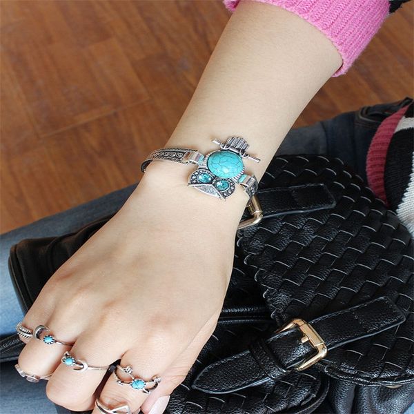 

charm bracelets vintage designer retro elephant owl boho bracelets jewelry charm bracelets bangles 3043 q2, Golden;silver