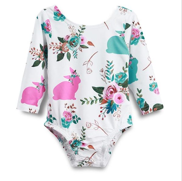

easter baby clothes cute bunny girl rompers infant jumpsuit flower printed playsuit newborn easter costumes baby clothing bt5039, Blue