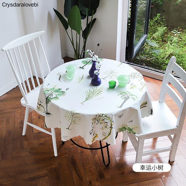 

table cloth modern round tablecloth with leaves geometry flower printed for wedding party el plastic cover waterproof