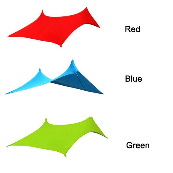 

summer beach awning waterproof hiking sun shade canopy folding tent with sandbag uv resistant multifunction portable rectangle tents and she