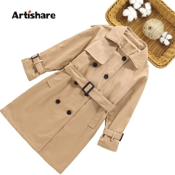 

girls long jacket solid color girl coats kids casual style childrens' spring autumn clothing 6 8 10 12 14 220118, Blue;gray