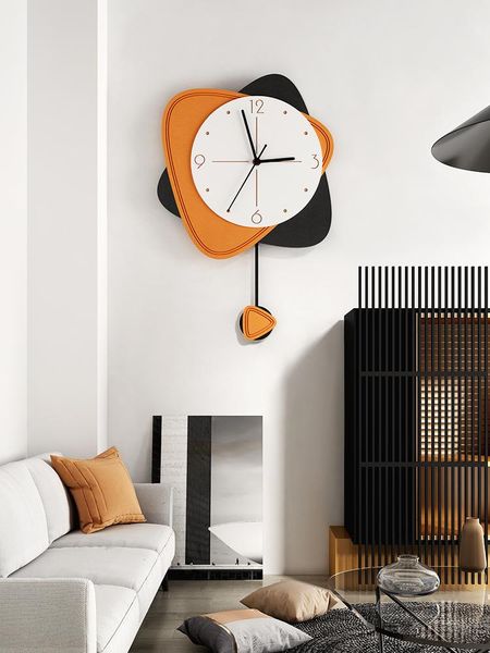 

pendulum hanging quartz wall clock nordic design living room clocks art decor kitchen watch wandklok home