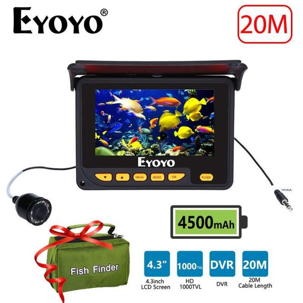 

fish finder eyoyo ef05pro original 4.3inch video underwater ice fishfinder fishing camera 8pcs infrared leds 8500mah