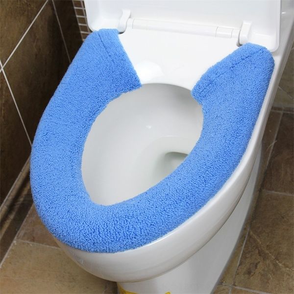 

w0f button type pad thickened warm plush universal warm stickers coatcoat o-type round toilet cover square toilet cover