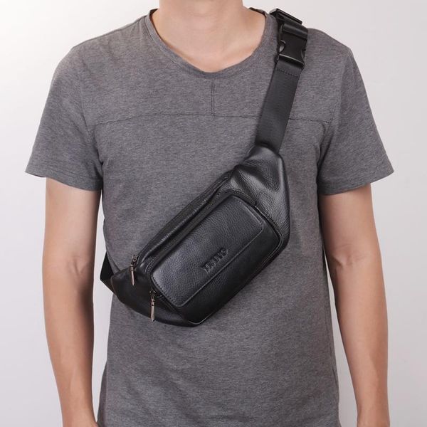 

genuine leather pouch bags for men women hip waist packs designer fashion waterproof belt mobile phone money