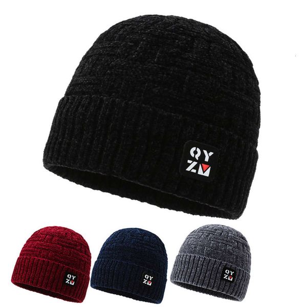 

hat men's wool autumn and knitted warm thickened versatile plush, Blue;gray