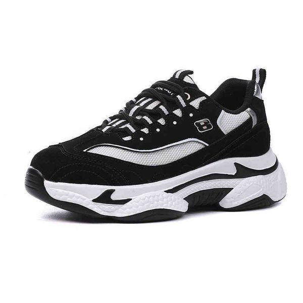 

hong kong it tide brand 2021 spring summer new female heightening black white pa shoes lightweight breathable sports thick