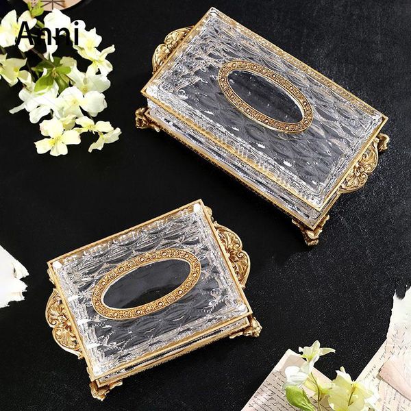 

tissue boxes & napkins golden stroke crystal european modern brass relief craft napkin holder living room deskpaper towel organization