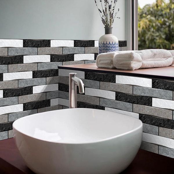 

wall stickers 6pcs eco-friendly waterproof pvc 15*30cm mafinish brick and tile sticker decor kitchen dining room's