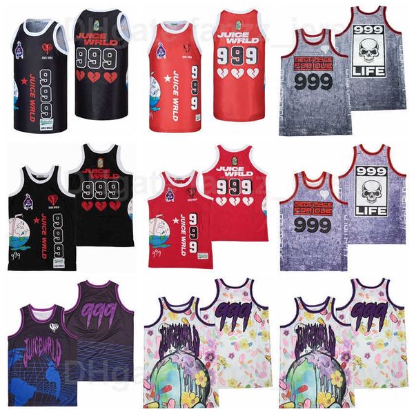 

moive basketball lyrical lemonade 999 juice wrld jersey life hip rap hop death race for love cover breathable sports uniform pure cotton bla, Black
