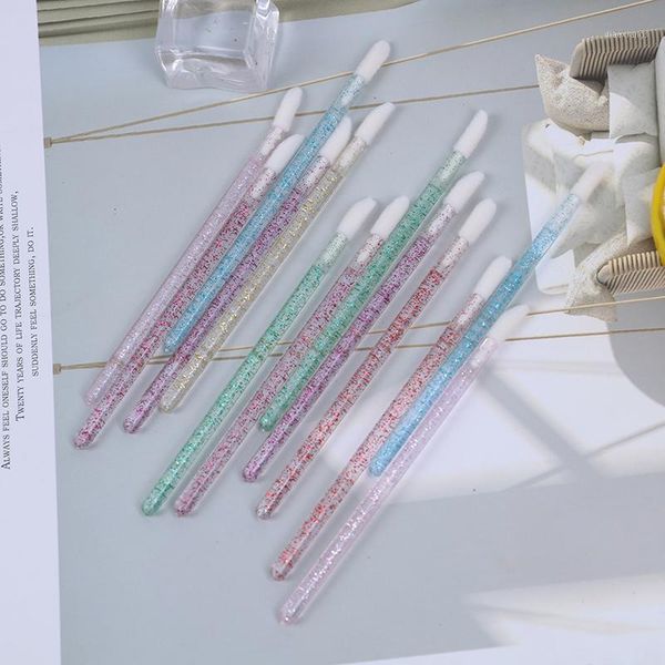

50pcs disposable lip brush transparent lipstick gloss lipbrush wands applicator cosmetic make up tools eyelash curler1