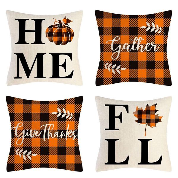 

pillow case 4pcs fall decor cushionÂ covers 18x18 set of halloween and thanksgiving throw cushion for sofa couch decorative autumn pum