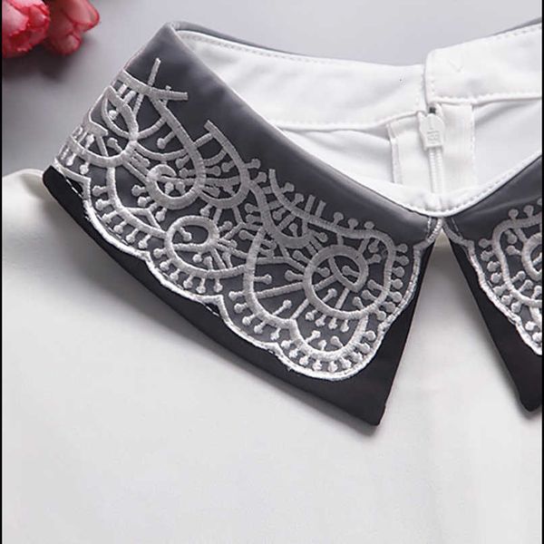 

women fake collar lace clothes accessories zipper embroidery col detachable womens collars blouse strikjes nep, Blue;purple