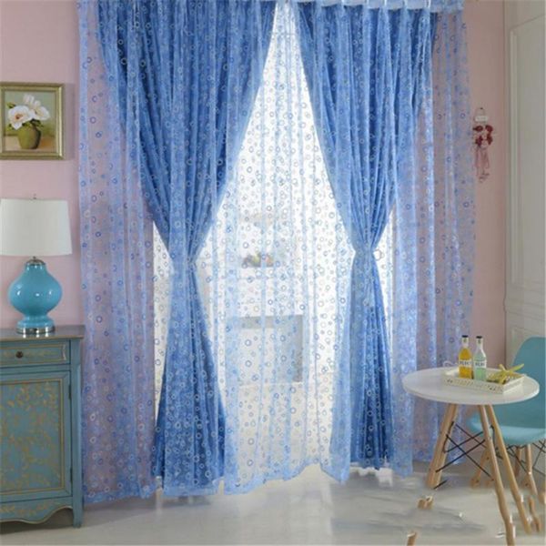 

curtain & drapes circle pattern room voile window curtains sheer panel scarfs